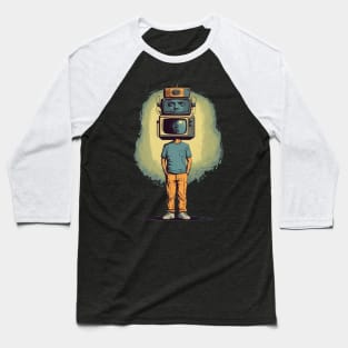 T.V Head Baseball T-Shirt